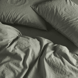 Image showing the Relaxed Cotton King Size Duvet Cover, Moss product.