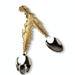 Image showing the Lamina Serving set, 31cm, Stainless Steel And 24k Gold Leaf Accents product.