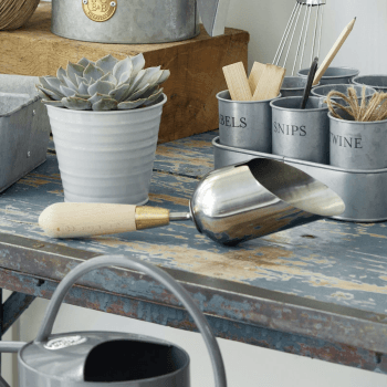 Image showing the Boxed Compost Scoop, Silver/Natural/Brass product.