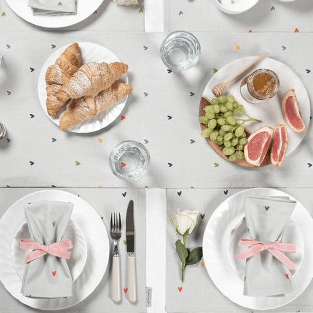 Hearts Fabric Placemat, Multicoloured