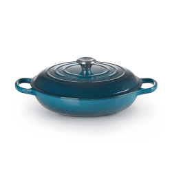 Image showing the Signature Cast Iron Shallow Casserole, 30cm, Deep Teal product.