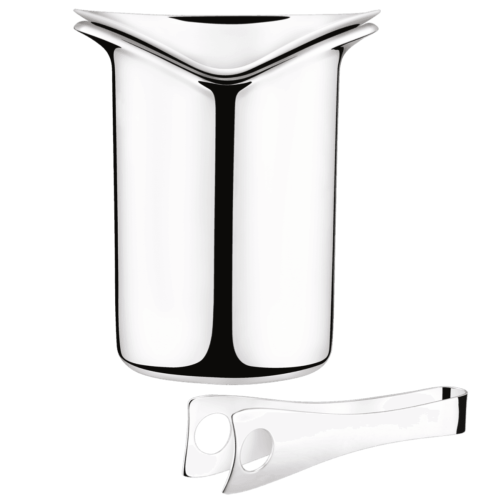 Wine & Bar by Thomas Sandell Ice bucket with tongs, H21 x W18.3cm, Stainless Steel