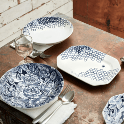 Image showing the Ink Blue Pollen Pasta Bowl, D23cm product.
