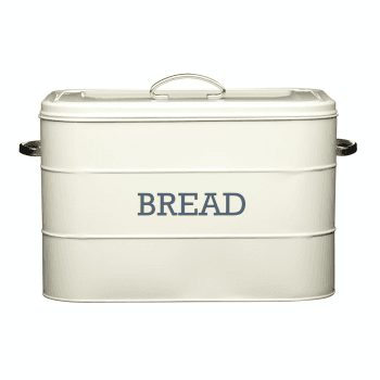 Image showing the Living Nostalgia Bread bin, 34 x 21.5 x 25cm, Cream Enamelled Steel product.