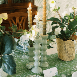Image showing the Bobbin Candlestick, H24cm, Sage product.