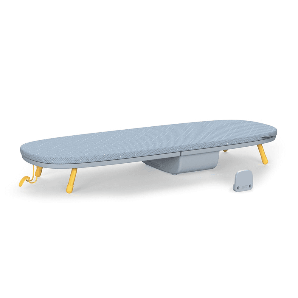 Pocket Folding Table Top Ironing Board Grey/yellow