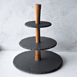 Image showing the Slate Cheese Serving Tower, 36cm, Slate product.