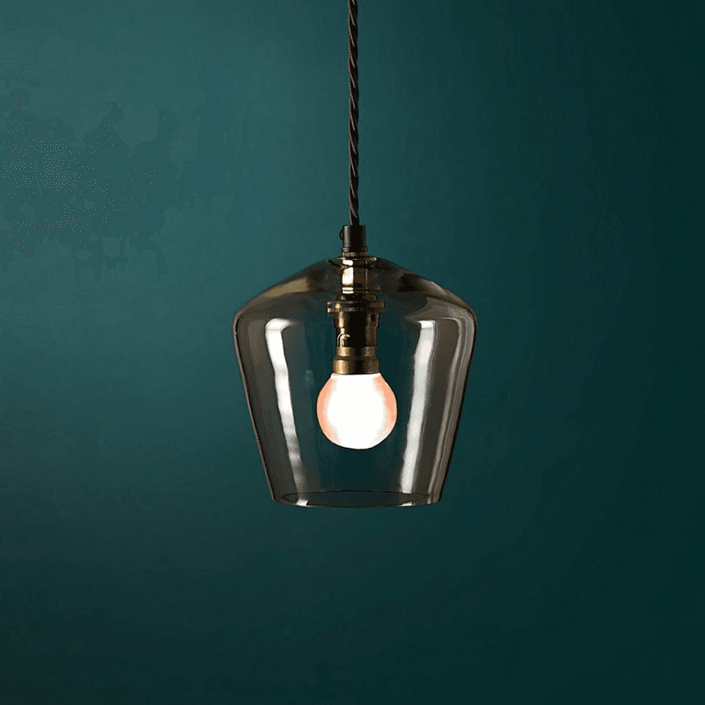 Smaller Demijohn Pendant in Clear Blown Glass