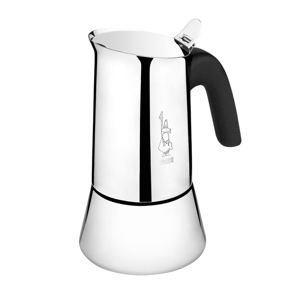Venus Induction stainless steel stovetop coffee maker, 6 cup, Silver