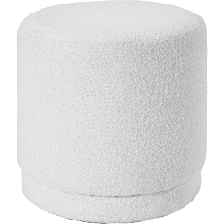 Image showing the Sassari Boucle Pouffe, D43cm, White product.