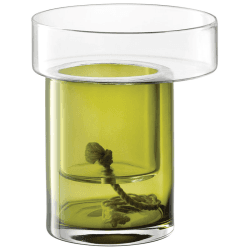 Image showing the Balcony Self Watering Planter, H19 x W16cm, Clear & Olive Green product.