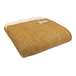 Image showing the Fishbone Throw, 150 x 183cm, English Mustard product.