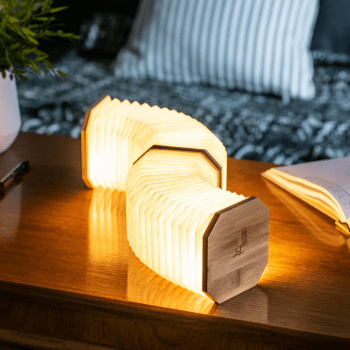 Image showing the Smart Accordion Lamp, Walnut product.