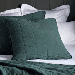 Image showing the Finn Cotton Quilted Cushion Cover, 65 x 65cm, Darkest Spruce product.