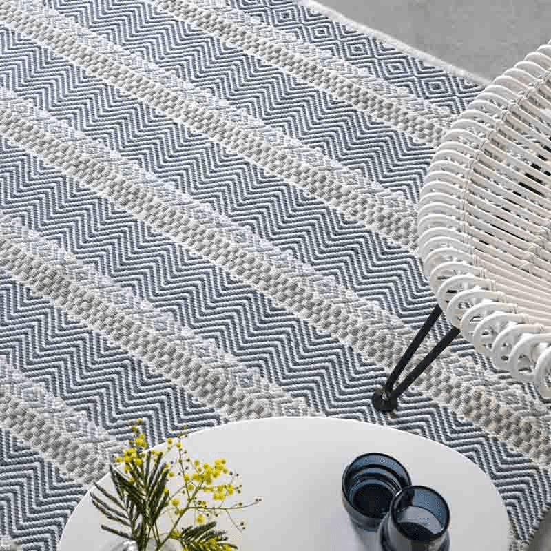 Boardwalk 100% Recycled PET Flatweave Rug, 120 x 170cm, Blue & Multi