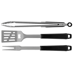 Image showing the 3 Piece BBQ Tool Set, Black product.