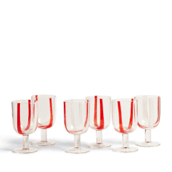 Image showing the Mila Set of 6 Wine Glasses, Red & White product.