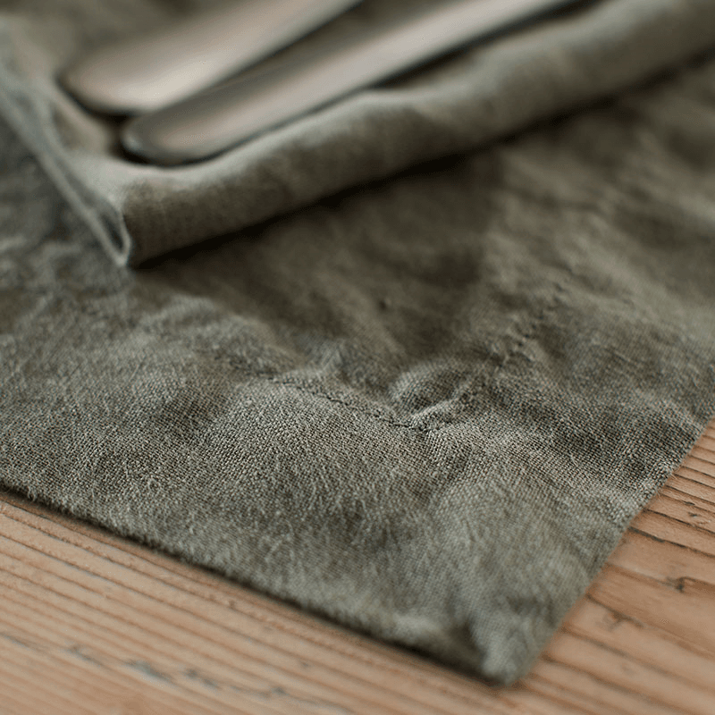 Linen Set of 2 Placemats, 35 x 50cm, Olive