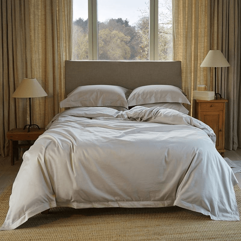 The Edged 300 Thread Count Oxford Border Pair of Pillowcases, Standard, Dove Grey