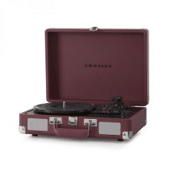 Image showing the Cruiser Deluxe Plus Portable Turntable, Burgundy product.