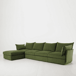 Image showing the Model 06 Velvet 4 Seater Sofa With Chaise, Vine product.