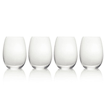 Image showing the Julie Set of 4 Stemless Wine Glasses, 584ml, Clear product.