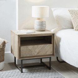 Image showing the Marca Bedside Table, Acacia Wood product.