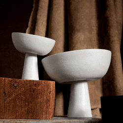 Image showing the Terra Bowl on Stand, D30cm, Stone product.