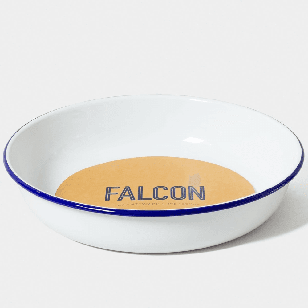 Large Salad Bowl, White & Blue