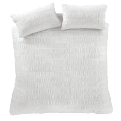 Image showing the Seersucker Super King Duvet Set, White product.