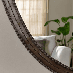 Image showing the Drishti Oval Mirror, Antique Black product.
