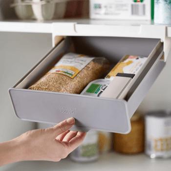 Image showing the Undershelf drawer, H10 x W23.5 x D22.5cm, Dark Grey/ Grey product.