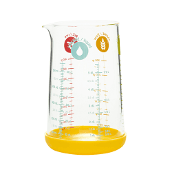 Image showing the Glass Glass Measuring Cup With Silicone Base, 500ml, Yellow product.