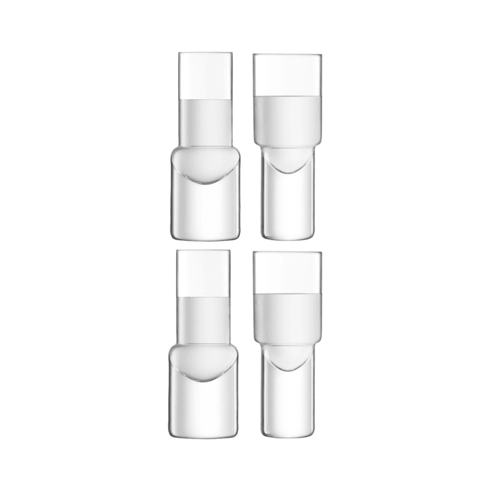 Vodka Set of 4 shot glasses, 50ml, clear