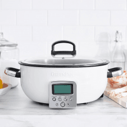 Image showing the Non-Stick Multicooker, 5.6L, Cream product.