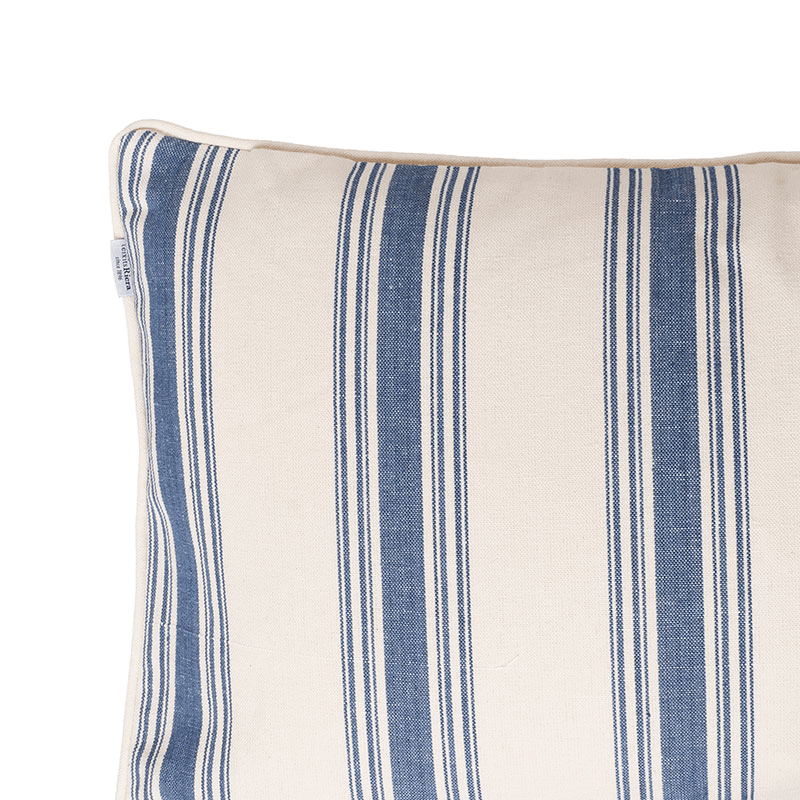 Sea Stripe Small Lumbar Cushion, 65 x 35 cm, Blue / White