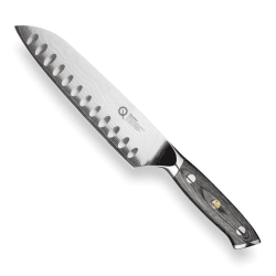 Image showing the Q30 Series Damascus Steel Santoku Knife, 17.5cm, Black product.