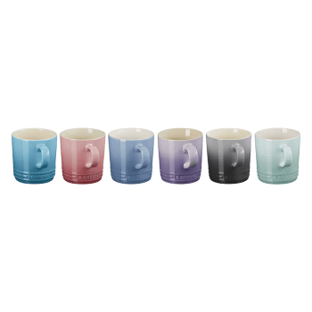 Image showing the Stoneware Set of 6 Mugs, 350ml, Pastels product.