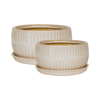 Image showing the Bonsai Set of 2 Planters, White product.