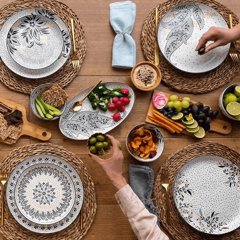 Artisanne Noir Serving Platter, L32 x W18cm, Monochrome