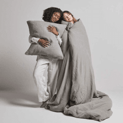 Image showing the Linen Pair of Standard Pillowcases, Moss product.