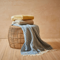 Image showing the Jacquard Spot Pure New Wool Throw, 130 x 200cm, Blue Jay product.