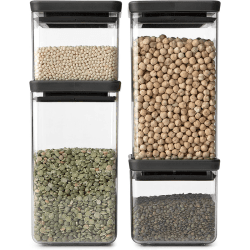 Image showing the Tasty+ Square Canisters Set of 4, Dark Grey product.