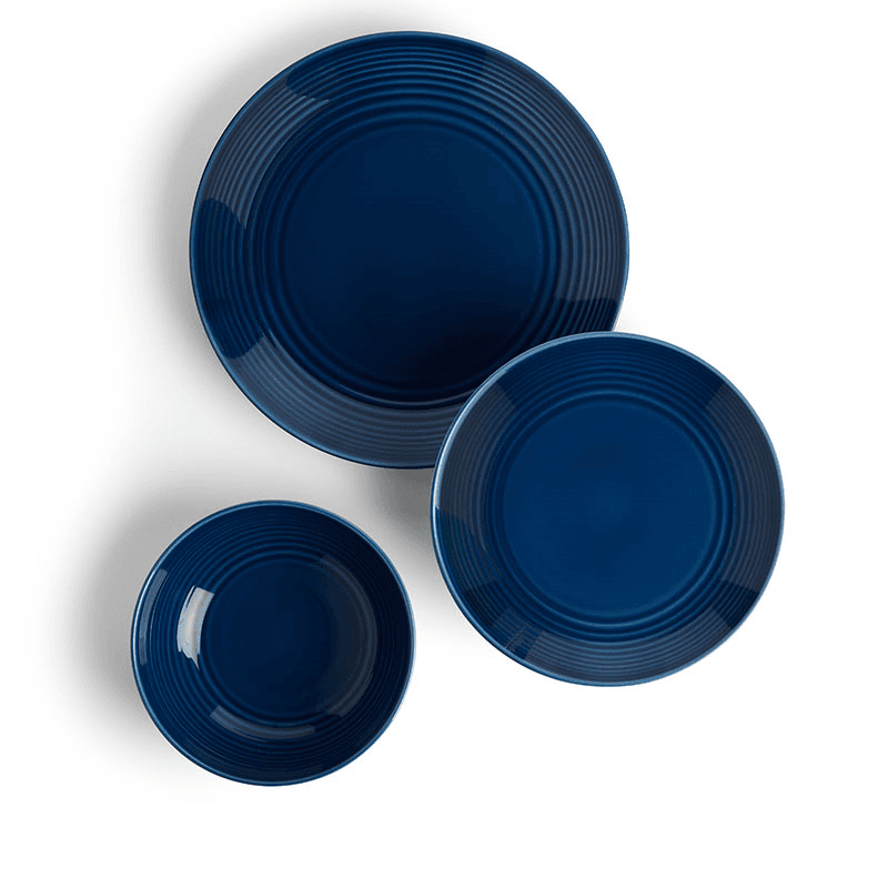 Gordon Ramsay Maze 12 Piece Dinerware Set, Denim Blue