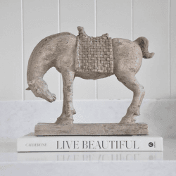 Image showing the Bowing Horse Ornament, H24.5cm, Grey product.