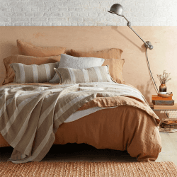 Image showing the Linen Fitted Sheet, King, Cumin product.