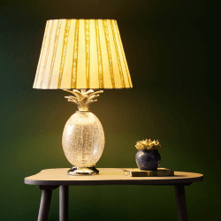 Image showing the Carmen Crackle Glass Table Lamp, H37cm, Nickel product.