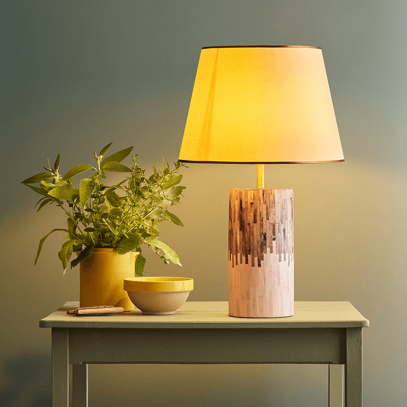 Gwyneth Natural Bone Table Lamp, H37cm, Grey