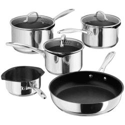 Image showing the 7000 5-Piece Non-Stick Draining Saucepan Set product.