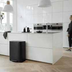 Image showing the Bo Pedal bin, 2 x 30L, Matt Black product.